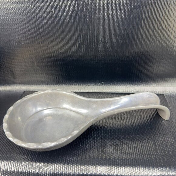 Lenox Metal Spoon Rest Holder Pewter Silver Tone Kitchenware Decorative VTG - Picture 1 of 8